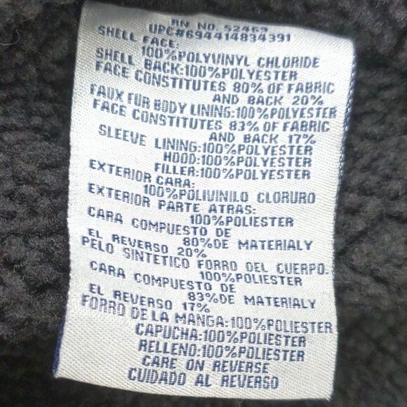 Signature Levi Strauss Faux Leather Heavy Hoodie Jacket, Sherpa Lined, Size L - Picture 8 of 9